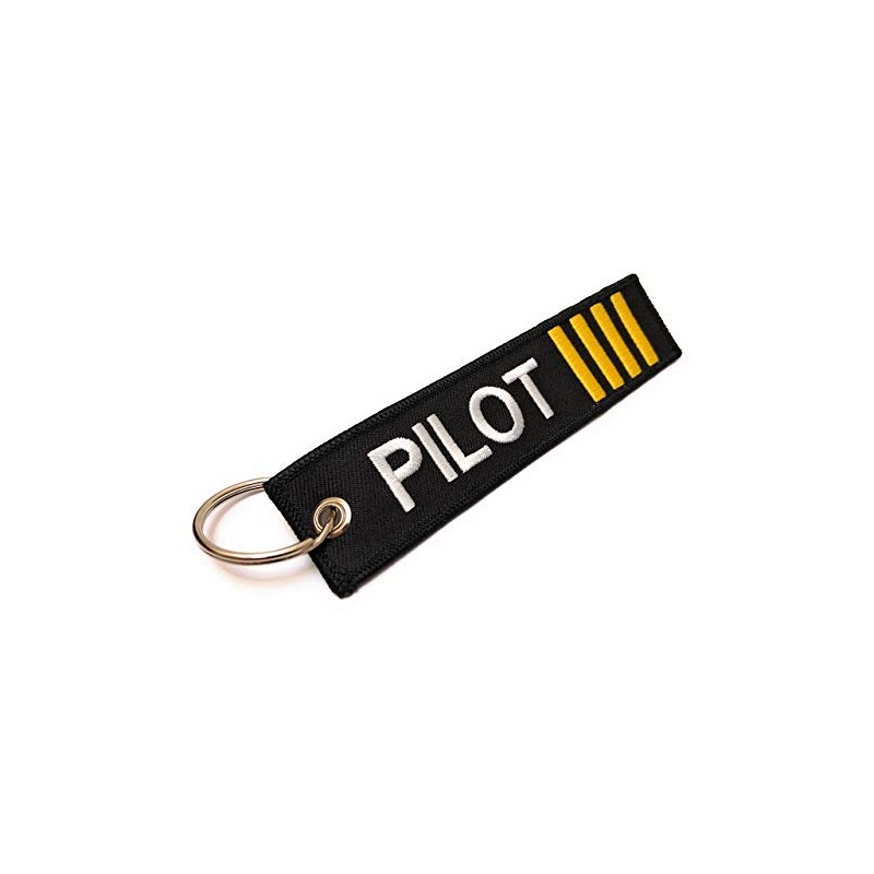 Pilot Keychain | Luggage Tag | 4 Gold Stripes |
