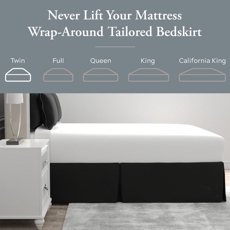 Levinsohn Magic Skirt Tailored Bedskirt, Never Lift Your Mattress, Classic