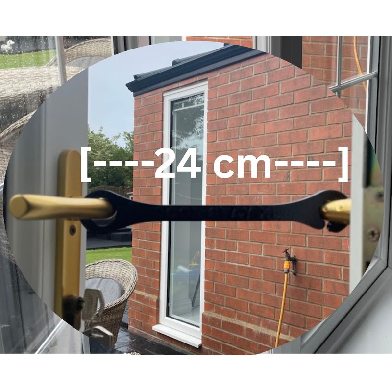 Black XL French Door Stay - Hold Open Patio Door