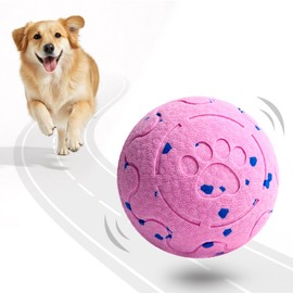 Fsitego Dog Balls: Interactive Dog Ball Auto Rolling - Interactive Dog Toys for Aggressive Chewers - Bouncy & Throwable, Type-C Rechargeable, Washable, for Small & Medium & Large Dogs – Pink
