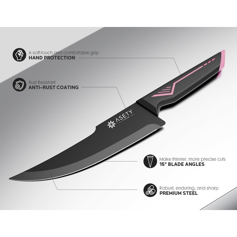 Knife Set - 15 PCS Kitchen Knife Set with Built-in
