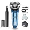Electric Razor for Men with Nose Trimmer (Blue)