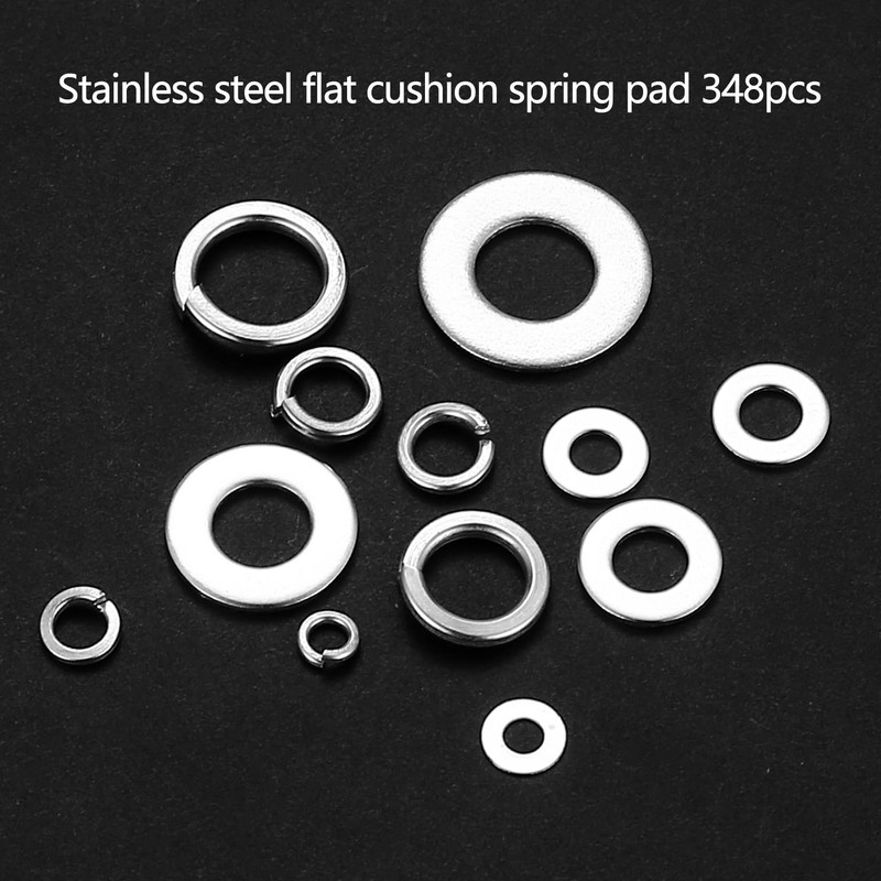 348 Pcs Stainless Steel Washers: 175 Pcs Flat Washers Penny
