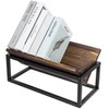 MyGift Tabletop Book Holder Rack with Industrial Black Metal Frame,
