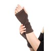 Forgotten Cotton Long Jersey Fingerless Gloves (Brown)
