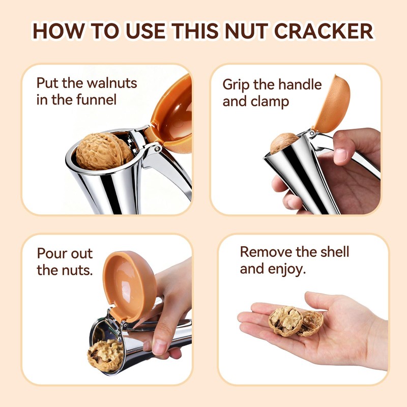 Nut Cracker, Heavy Duty Nutcracker with Splash-Proof Lid, Walnut Cracker