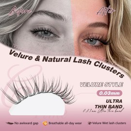 Natural Lash Clusters Wispy Eyelash Extensions Invisible Thin Band