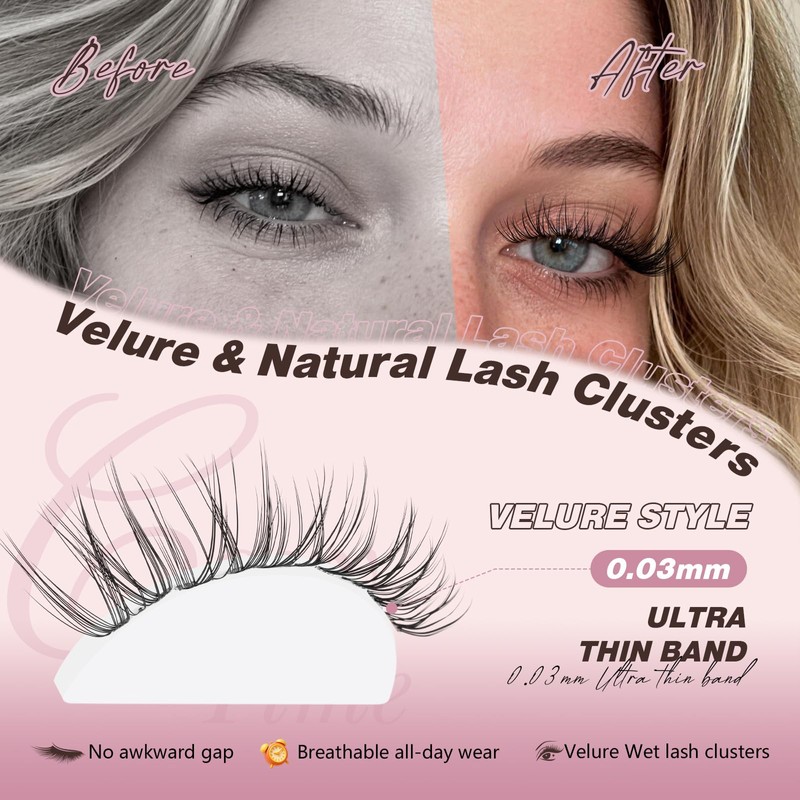 Natural Lash Clusters Wispy Eyelash Extensions Invisible Thin Band