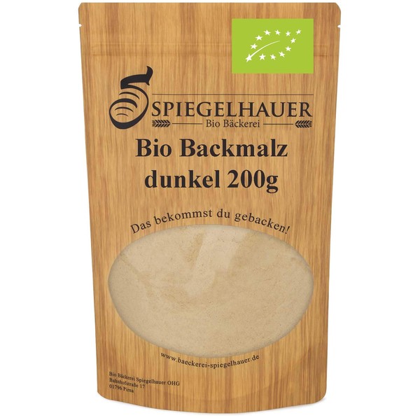 Organic Baking Malt Dark – High Quality and Enzyme Active – First Class for Baking Bread and Rolls – Ideal as Colour Malt – Contents: 200 g Organic Barley Malt