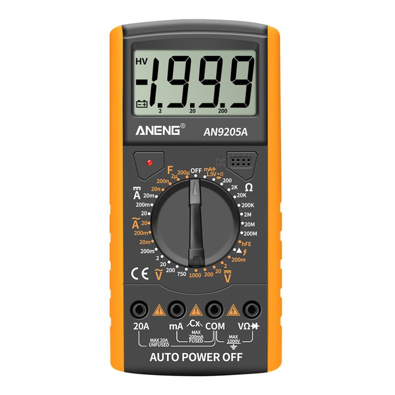 ANENG AN9205A Digital Multimeter 3 1/2 LCD Display 1999 Count