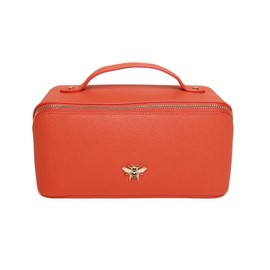 Luxury Beauty Case by Alice Wheeler London Train Case Vanity Toiletry Bag Make-Up Case for Ladies 3 Different Sizes ! (Orange, Medium)