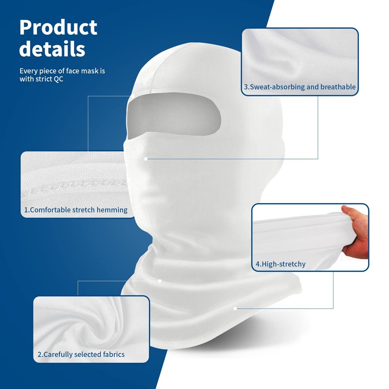 YESLIFE Off-White Balaclava Ski Mask for Men and Women, Winter