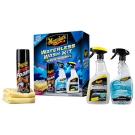 Meguiar's Waterless Wash Kit - This Premium Car Detailing Kit Gently Removes Dirt and Grime, Adds Shine and Protects Several Surfaces on Your Car Without Water – Get Amazing Results Detailing Anywhere