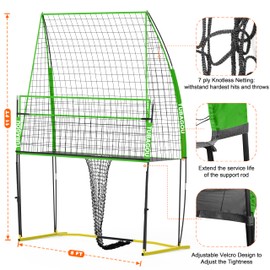 2024 Upgraded Volleyball Training Equipment Net Volleyball Spike Trainer for Indoor and Outdoor Volleyball Practice Net Station, Perfect for Team or Solo Training, Home Volleyball Net