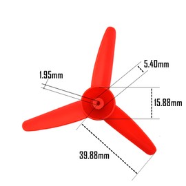 EUDAX Micro DC Motor 2mm Shaft Propeller with 3 Vanes 80mm Fan Shape for Fan Leaves Ship Model RC Boat DIY Airplane Science and Education Toys