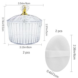 6 Pcs Body Powder Puff and Container Face Body Powder Puff Plastic Body Powder Puff Dish Fluffy Soft Large Powder Puff for Women