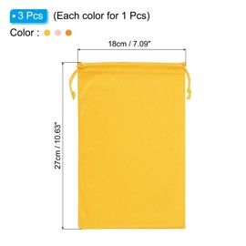 PATIKIL Ski Goggles Bag 3 Pack Soft Microfibre Snow Goggles Protective Storage Case Sleeve Drawstring Case for Camera Lenses Sunglasses Glasses Lenses Pink Orange Yellow, Pink, orange, yellow