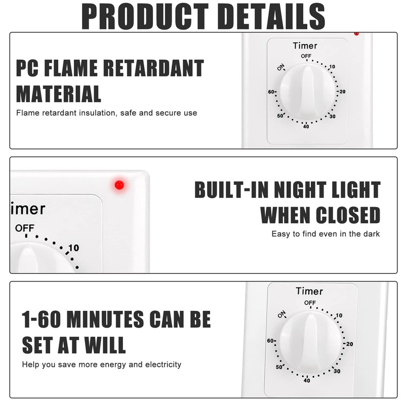 Countdown Timer Switch: Aicharynic Timer Switch 60 Minute Light Switch