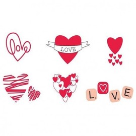Cookut Tatoo eat Heart-Temporary 'Tattoo' Plate Decorations, Mixed 6-Pack, Paper, Multicoloured, 6 x 8 x 0.5 cm