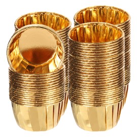 sourcing map Mini Metallic Foil Cupcake Liners for Baking Cupcake, 150Pcs Cupcake Muffins Liners Cupcake Holders Paper Greaseproof Wrappers for Wedding, Showers, Gift, Gold