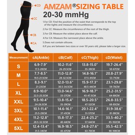 AMZAM® Medical Compression Tights for Women & Men Closed Toe 20-30mmHg Graduated Compression Stockings Waist High Support Leggings Support Tube for Varicose Veins