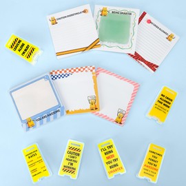 Funny Sticky Note Holder Clips -6 Note Holder Clips & 6 Super Sticky Notes, Overstimulated Desk Sign for Office, Hilarious Desk Signs for Coworkers, Employee Team Boss, Perfect Funny Office Gifts