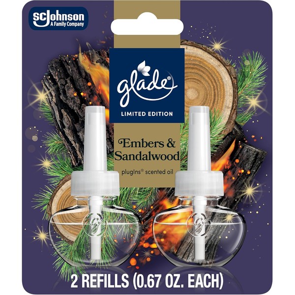 Glade PlugIns Refills Air Freshener, Embers & Sandalwood, Scented and