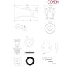 Westbrass CO531-62 5-1/4" Front Diverter Tub Spout with Tip-Toe Drain