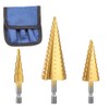 CEEYSEE 3 Pieces Hex Shank Step Drill Bit Set HSS
