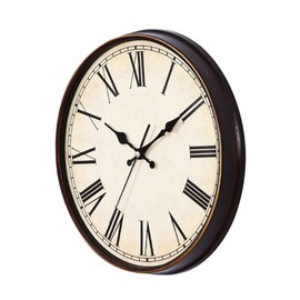 ORFOFE Vintage Roman Numeral Wall Clock Silent Decorative Clock for Living Room Bedroom Kitchen European Style Dial Clock with Rustic Design