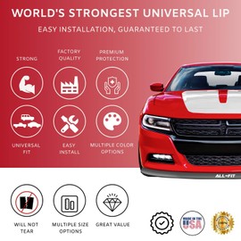 All-Fit Automotive 2.5 Inch Universal Bumper Lip Splitter Kit - Chin Spoiler Protector for Front or Rear - Lips Protect and Cover Lower Bumper for a Dropped Look - Universal Fit - Dark Gray