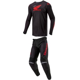 Alpinestars Racer Honda Iconic Black/Red Moto Gear Set - Pant and Jersey Combo