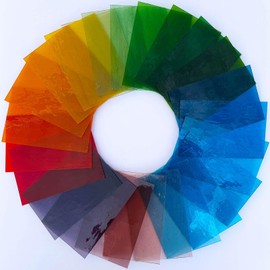 LITMIND 24 Sheets Transparent Stained Glass Variety Pack – Vibrant Rainbow Mix 6 x 4 Inch Smooth Art Glass for Suncatchers, Mosaics & DIY Crafts