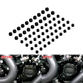 HDBUBALUS Black Engine Bolt Caps Topper Covers Kit Fit For Harley Touring Softail 2018-21