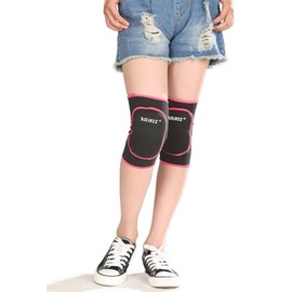Island Puppy Kids' Important Knee Supporter Left & Right Set, Soft Type, For Kids, Sports, Dance, Black x Pink, M Size