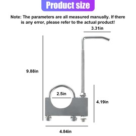 GAOLAOSY 2.5 Inch Exhaust Clamp With Hanger, Heavy Duty Car Muffler Hanger for 2-1/2" Pipe, Universal Automotive Exhaust System Tool for Most Cars, Trucks