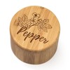 Wooden Salt & Pepper Box Set Engraved Magnetic Lid Bamboo