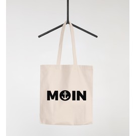 Moin Jute Bag with Anchor Anchor Cotton Bag Tote Bag Shopping Bag Natural 2 Long Handles