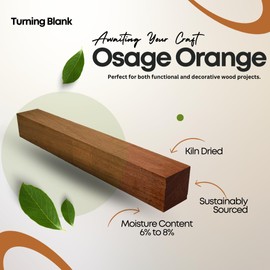 Osage Orange 1-1/2" x 1-1/2" x 18" Kiln-Dried Hardwood Turning Blank for Woodworking & DIY by Exotic Wood Zone