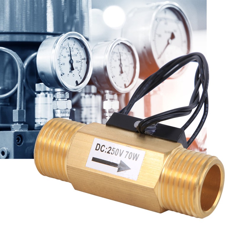 Water Flow Sensor Switch with 1/2-inch Interface Electromagnetic Flowmeter Industrial