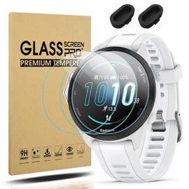 Suoman 3+2 Pack para Garmin Forerunner 165 Protector Pantalla,Protector de Puerto de carga + Protector de Vidrio Templado de Dureza 9H Está Disponible para Forerunner 165/165 Music