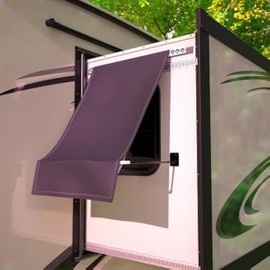 Removable RV Window Awning- Detachable for Slide-Out 24" Max - No Drilling Required Universal Camper Mounted Magnet Sun Shade for RV or Camper (Black)