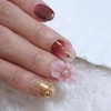 New Year's Honghwa Handmade Nail Tips - Stiletto / 신년홍화