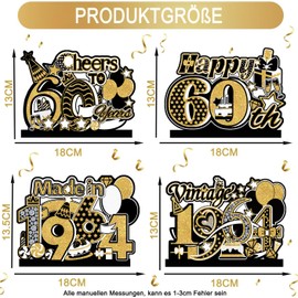 4 x 60th Birthday Decoration, Table Decoration Birthday, Birthday Decoration Table, Decoration 60th Birthday Man Man Woman Friends Gifts for Birthday Wooden Sign Guest Book Anniversary Wooden Table