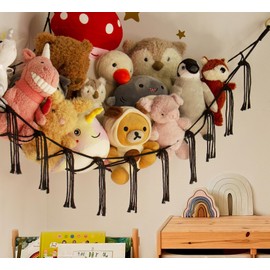 mirolam Teddy Hammock - Toy Storage Hammock for Stuffed Animals - Teddy Bear Storage - Soft Toy Storage Net - Nursery Preppy Room Decor