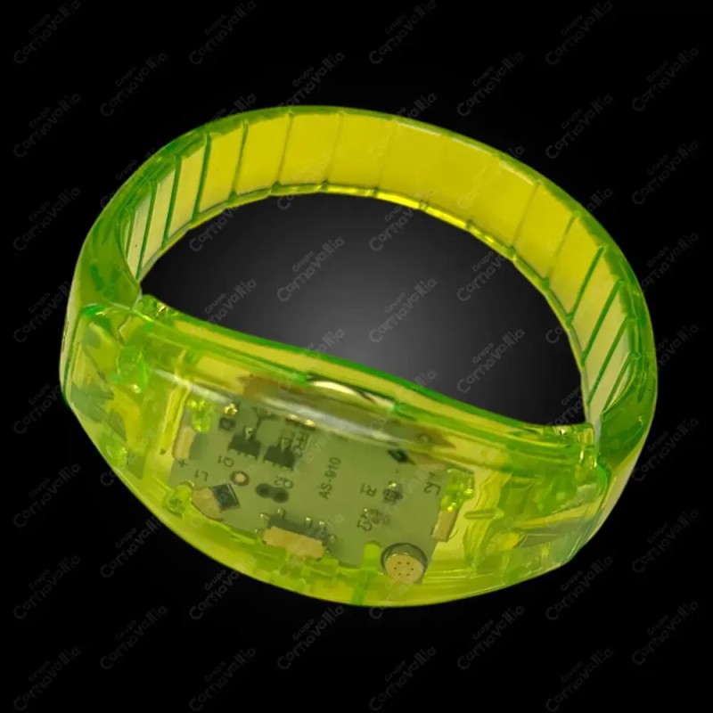 6 Pulsera Luz Led Luminosa Verde Boda Fiesta Evento Conciert