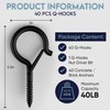 40 Pack Black Q Hooks for Hanging With Install Tool