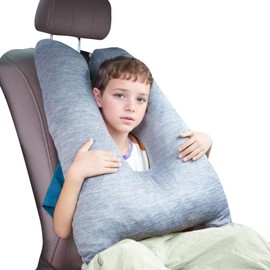 1 MIDDLE ONE Car Pillow for Kids, Memory Foam Cooling Travel Pillow for Car and Adults, Kids Car Pillows for Sleeping on Road Trip, Small Body Pillow for Kids (Cooling Grey)