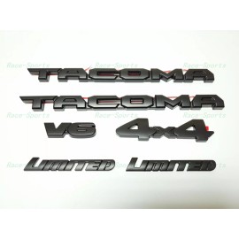 Toyota OEM 6PC KIT BLACKOUT OVERLAY EMBLEM BADGE Fit For 2016-2020 TOYOTA TACOMA LIMITED V6