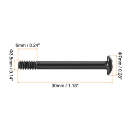 sourcing map Pack of 30 Computer Case Fan Screws 1.18 Inch L PC Vibration Dampening Screws Housing Radiator Screws for Fan Cooling Components, Round Nail Head, Black